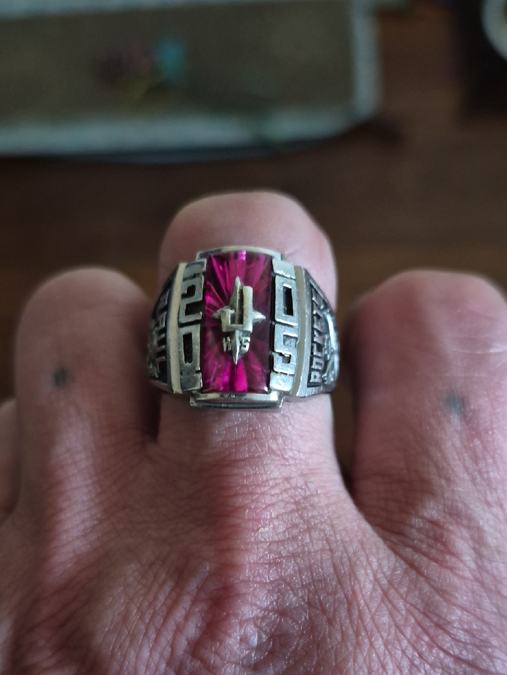 Raul Blanco Silver Ring with Deep Pink Stone